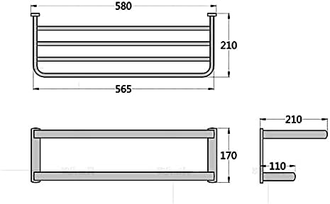 Rose Gold Towel Storage Rail Luxury Wall Mounted Bathroom Towel Rack with Brass Double Towels Rail Holder Stylish Bath Single Towel Bar Shelf Ideal Bathroom Accessory for Kitchen,Double Towel Bar