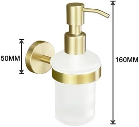 Brushed Gold Toilet Tissue Roll Paper Holder Towel Rack Bar Robe Coat Clothes Hook Brass Knurling Hardware Bathroom Accessories(Soap Dispenser)