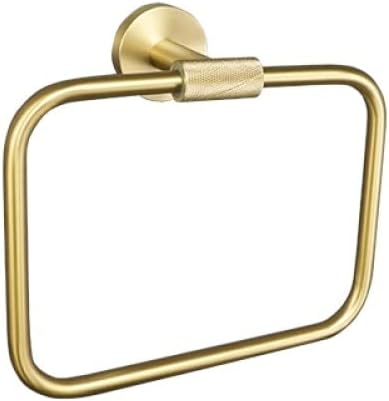 Gold Brushed Bathroom Accessories Hardware Set Towel Bar Rail Paper Holder Robe Hook Soap Dish Towel Hanger Shelf Toilet Brush,Single Towel Bar(Towel Ring B)
