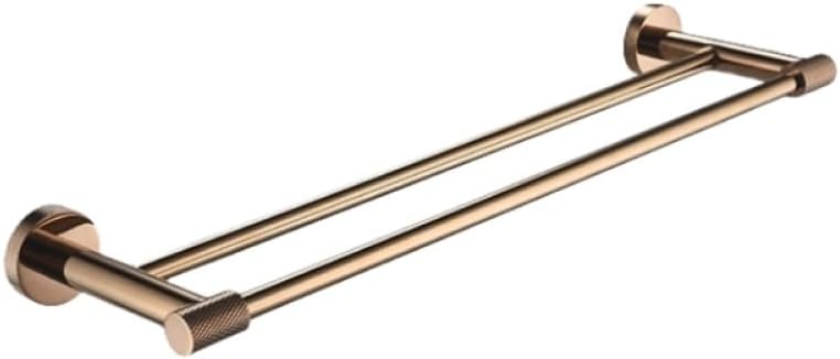 Rose Gold Stainless Steel Wall-Mounted Robe Hooks Toilet Paper Holder Towel Bar Rack Towel Ring Bathroom WC Accessories Sets,Double Towel Bar