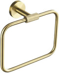 Brushed Gold Brass Bathroom Accessories Set - Wall-Mounted Hand Towel Bar, Toilet Paper Holder, Robe Hook, Towel Ring - Elegant Knurling Design for Luxury Home Decor