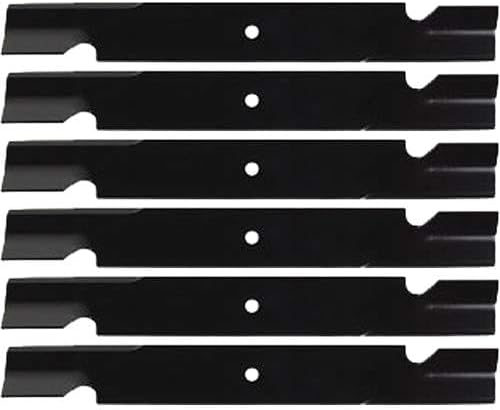 High Lift Notched Replacement XHT Lawn Mower Blade 24.4375' X 3' 0.625' Hole 6481 6 Pack