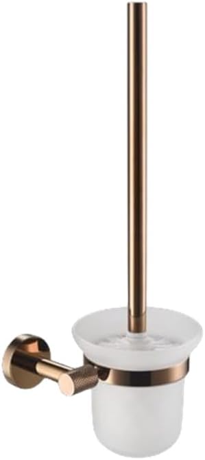 Rose Gold Wall Mount Shelf Toilet Bath Hardware Paper Holder Towel Bar Rack Rail Rod Robe Hook Hanger Bathroom Accessories Set,Single Towel Bar(Toilet Brush Holder)