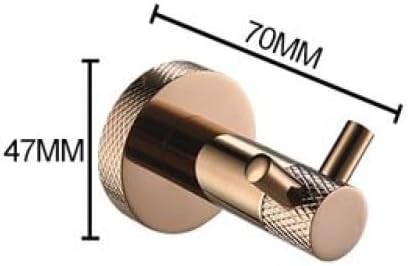 Rose Gold Wall Mount Shelf Toilet Bath Hardware Paper Holder Towel Bar Rack Rail Rod Robe Hook Hanger Bathroom Accessories Set,Single Towel Bar(4 Pcs Double Hook)