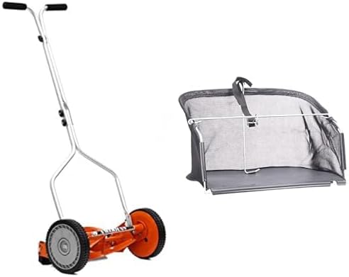 American Lawn Mower 14-Inch 4-Blade Push Reel Lawn Mower with Matching Grass Catcher Bundle
