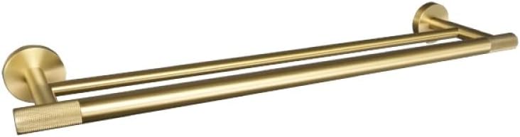 Gold Brushed Bathroom Accessories Hardware Set Towel Bar Rail Paper Holder Robe Hook Soap Dish Towel Hanger Shelf Toilet Brush,Single Towel Bar(Double Towel Bar)