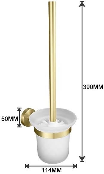 Brushed Gold Brass Knurling Wall Mount Bathroom Accessories Set Hand Towel Bar Rack Toilet Roll Paper Holder Robe Hook Hanger(Toilet Brush Holder)
