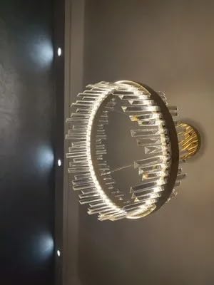 Diammble Oval LED Gold Silver Crystal Hanging Lamps Lustre Chandelier Lighting Suspension Luminaire Lampen for Foyer,Dining Light Fixtures
