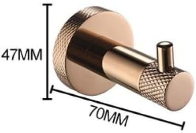 Rose Gold Wall Mount Shelf Toilet Bath Hardware Paper Holder Towel Bar Rack Rail Rod Robe Hook Hanger Bathroom Accessories Set,Single Towel Bar(4 Pcs Robe Hook)