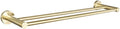 Brushed Gold Wall Mount Shelf Toilet Bath Hardware Paper Holder Towel Bar Rack Rail Rod Robe Hook Hanger Bathroom Accessories,Double Towel Bar