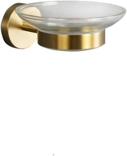 Gold Brushed Bathroom Accessories Hardware Set Towel Bar Rail Paper Holder Robe Hook Soap Dish Towel Hanger Shelf Toilet Brush,Single Towel Bar(Soap Dish)