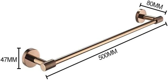 Rose Gold Wall-Mounted Stainless Steel Bath Towel Rack Toilet Paper Holder Towel Bar Robe Hook Cup Holder Bathroom Accessories(Single Towel Bar)