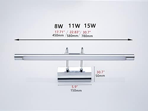 Modern Gold LED Bathroom Vanity Light Fixture, 15W 31.49' Stainless Steel Wall Sconces, Daylight 4000K Over Mirror Lighting for Dressing Room & Bath