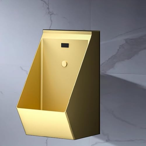 Commercial Stainless Steel Wall-Mounted Sensor Urinal - Anti-Odor Splash Design, Automatic Flush System for Men's Bathrooms, Sleek Silver Finish