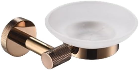 Rose Gold Wall Mount Shelf Toilet Bath Hardware Paper Holder Towel Bar Rack Rail Rod Robe Hook Hanger Bathroom Accessories Set,Single Towel Bar(Soap Dish)