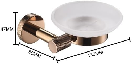 Rose Gold Wall-Mounted Stainless Steel Bath Towel Rack Toilet Paper Holder Towel Bar Robe Hook Cup Holder Bathroom Accessories(Soap Dish)