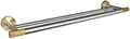 Stainless Steel Brushed and Gold Towel Bar Hook Toilet Paper Holder Toilet Brush Holder Towel Rails Racks Bathroom Accessories,Double Towel Bar
