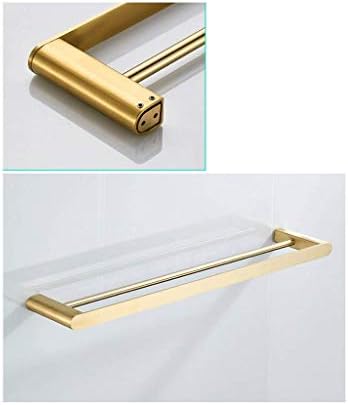 Towel Holder Stainless Steel Towel Rack Double Towel Holder Bathroom Kitchen Towel Bar with Hook Towel Rail Towel Rack/Gold，