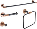 Rose Gold Matte Black Stainless Steel Bathroomardware Set Modernccessories foromeécor Towel Rack Toilet Paperolder Ring Brush Stylish Fixtures(4 Pieces Set B)