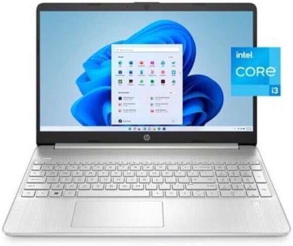 HP 15.6' FHD Laptop, Intel Core i3-1215U, 8GB RAM, 256GB SSD, Silver, Windows 11 Home, 15-dy5131wm (Renewed)