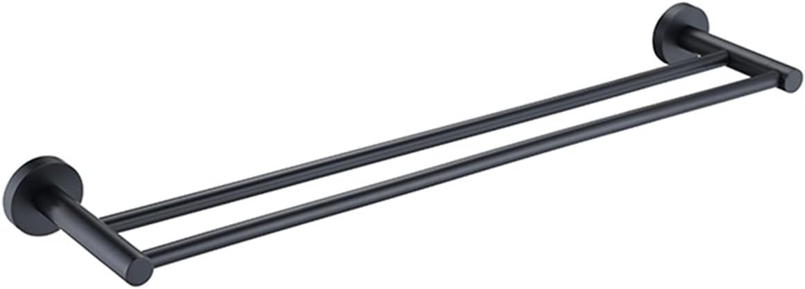 KETTEL Gold Holder Bathroom Accessories，Wall-Mounted Bathroom Rack Accessory ，Fixtures,Matte Black Towel Bar， (Color : Double Towel Bar)