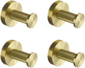 Brushed Gold Bathroom Accessories Set - 4 PCS Wall Mount Towel Bar, Toilet Paper Holder, Knurled Robe Hook & Hanger - Elegant Brass Finish for Stylish Modern Home Decor