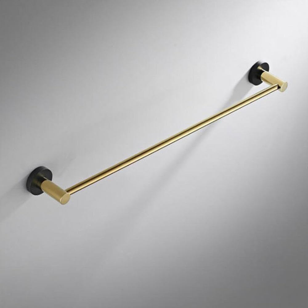 Bathroom Hardware Fixture Set, Towel Bar, Bathroom Towel Rack, Toilet Brush, Toilet Paper Holder, Robe Hooks, Towel Ring (Gold),Single Bar