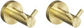 Brushed Gold Wall Mount Shelf Toilet Bath Hardware Paper Holder Towel Bar Rack Rail Rod Robe Hook Hanger Bathroom Accessories,2 PCS Double Hook