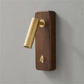 with Switch Wall Lamp Gold Silver Brass Wooden Lighting Fixtures for Bedroom Reading Hotel Office,Modern,Gold H22.5cm-Warm Light