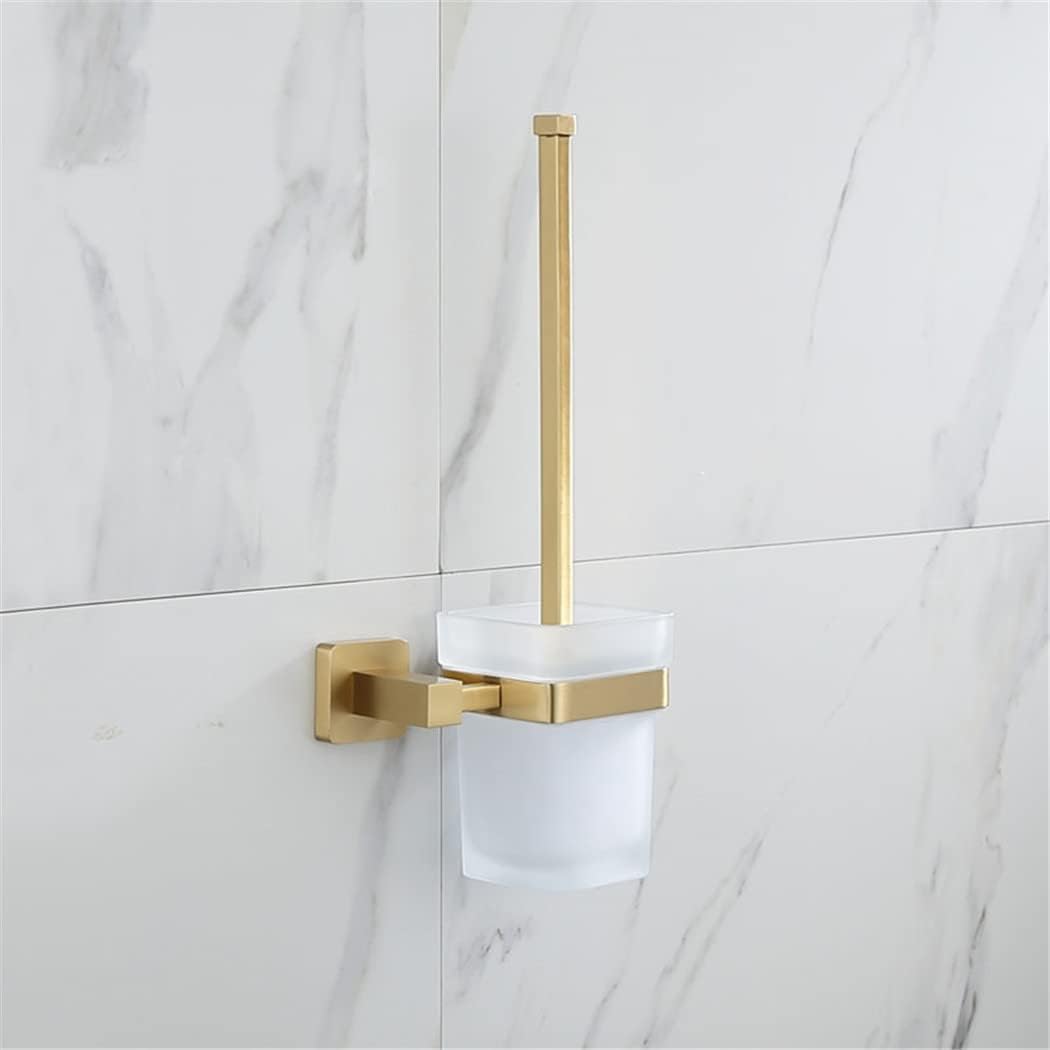 Brass Bathroom Accessory Towel Rack, Paper Holder Toilet Brush Holder Towel Holder Hook Brushed Gold Bath Hardware