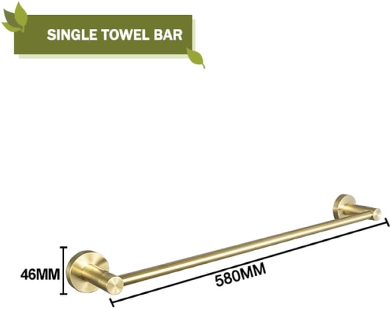 Towel Rack Brushed Gold Wall Mount Shelf Toilet Bathroom Hardware Paper Holder Towel Rack Rod Hanger Bathroom Accessories Single Towel Rack B