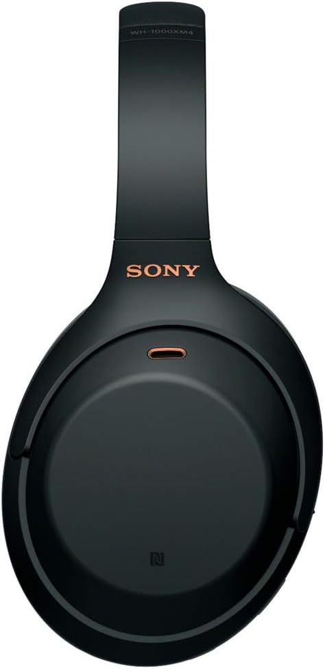 Sony WH1000XM4/B Premium Noise Cancelling Wireless Over-The-Ear Headphones with Built in Microphone Black Bundle with Deco Gear Hard Case + Pro Audio Headphone Stand + Microfiber Cleaning Cloth