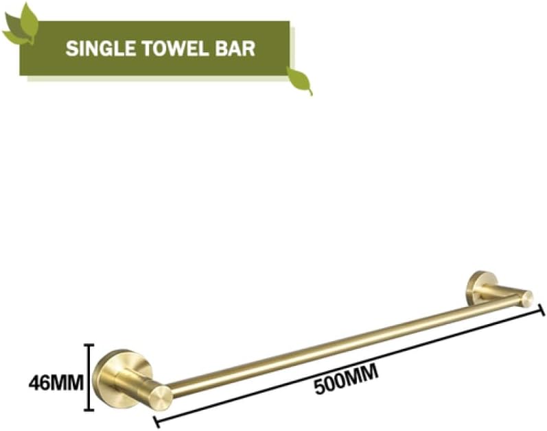 Towel Rack Brushed Gold Wall Mount Shelf Toilet Bathroom Hardware Paper Holder Towel Rack Rod Hanger Bathroom Accessories Single Towel Rack B