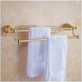 Brass and Jade Gold Bathroom Accessories Set, Paper Holder, Towel Bar, Soap Basket, Towel Rack, Towel Ring (Color : Double Towel bar)