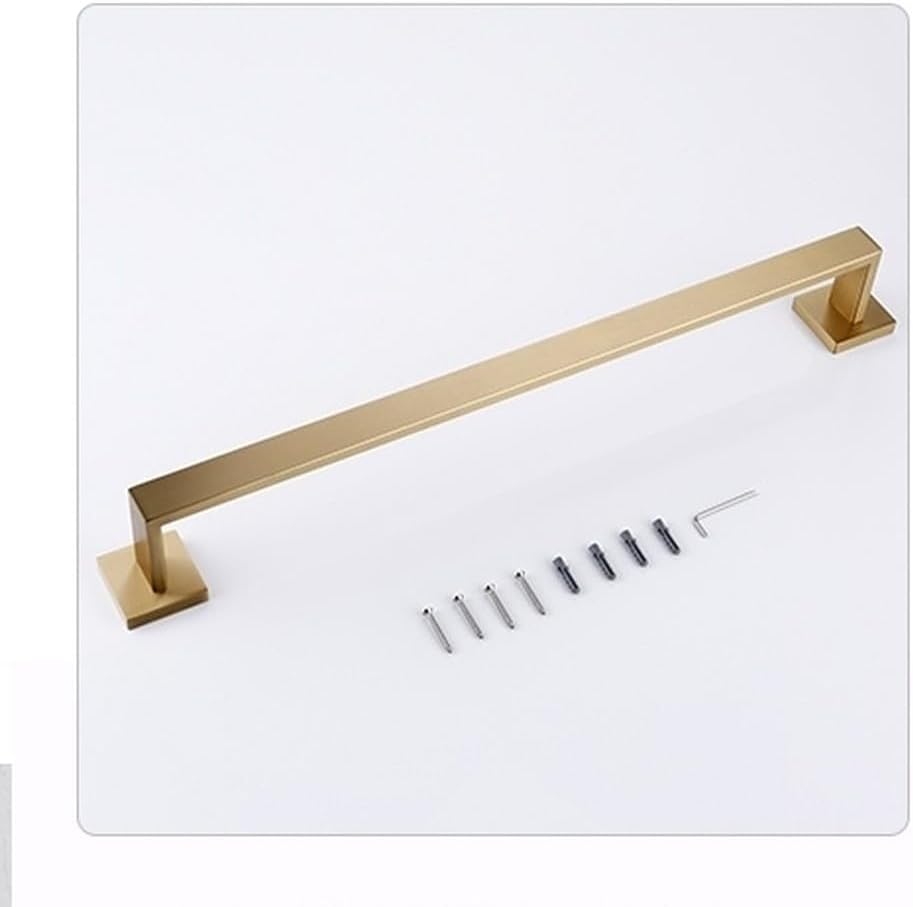 Brushed Gold Bathroom Accessories Set Toilet Brush Holder Toilet Paper Towel Bar Rail Rack Hanger Hook Soap Dish Hardware,Single Towel Rail 400