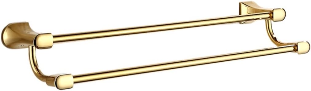 Towel Racks Towel Rail Bathroom Accessories Oval Double-bar Towel Rail Bathroom Hardware Accessories Towel Rack Copper Organizer (Color : Silver)