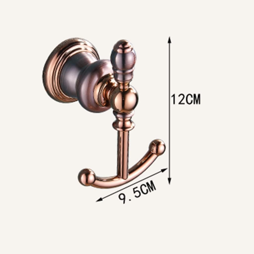 Bathroom Hardware Set Brown Bronze Rose Gold Towel Rack Set Towel Bar Toilet Paper Holder Towel Ring Wall Mounted Bathroom Accessories Kit Wall Mounted,Single Glass(Coat Hook)
