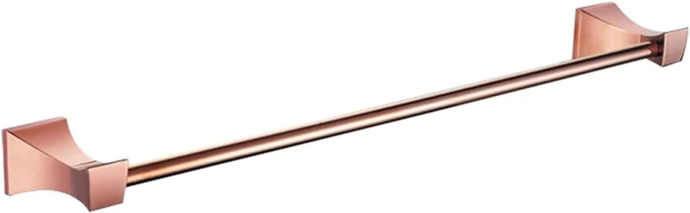 Square Paper Holder Robe Hook Towel Bar Ring Glass Rack Soap Holder Toilet Holder Tumbler Rose Gold Bathroom Accessories(Single Towel Bar)