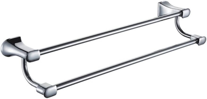Towel Racks Towel Rail Bathroom Accessories Oval Double-bar Towel Rail Bathroom Hardware Accessories Towel Rack Copper Organizer (Color : Silver)