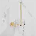 Gold Bathroom Accessories Set Towel Rail Shelf Hanger Paper Holder Toilet Brush Holder Bath Hardware Set Double Towel Rack for Bathroom and Kitchen,Toilet Brush Holder