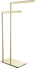 Standing Towel Rack, Freestanding Towel Rack, Towel Rack, Double Freestanding Towel Rack, Bathroom Accessories Chrome Plated Brass Freestanding Towel Rack (Gold)