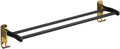 Towel Rail Bathroom Towel Rail Towel Rack Foldable Double Towel Bar 304 Stainless Steel Wall Mounted Towel Rack Bathroom Towels Shelf Holder Rail for Kitchen Hotel Towel Holder (Color : A-Black Gold