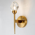 Indoor Crystal Wall Sconce, Brushed Brass Gold Hardwired Light Fixture, Bathroom Vanity Lighting Fixtures, Modern Mounted Reading Lamp for Bedroom, Hallway