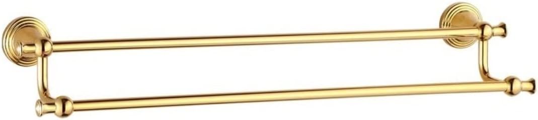 Towel Racks European Copper Towel Rack Double Towel Bar Wall-Mounted Towel Holder Towel Rail for Bathroom Kitchen Office Organizer (Color : Gold, Size : 40cm)