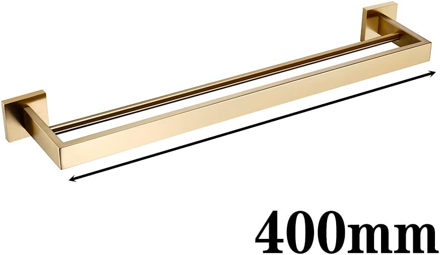 Brushed Gold Bathroom Accessories Set Toilet Brush Holder Toilet Paper Towel Bar Rail Rack Hanger Hook Soap Dish Hardware,Double Towel Bar 400