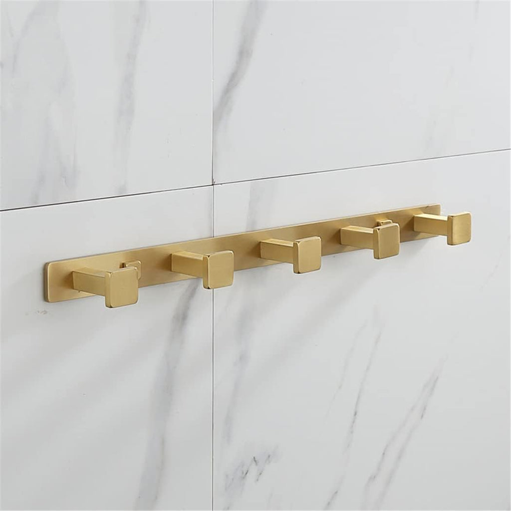 Brass Bathroom Accessory Towel Rack, Paper Holder Toilet Brush Holder Towel Holder Hook Brushed Gold Bath Hardware