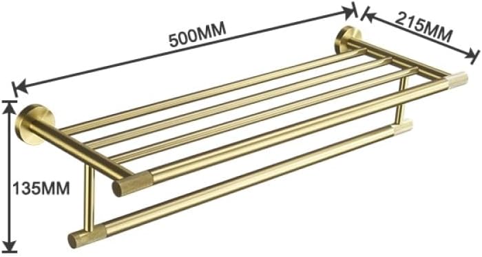 Gold Brushed Bathroom Accessories Hardware Set Towel Bar Rail Paper Holder Robe Hook Soap Dish Towel Hanger Shelf Toilet Brush,4 Pieces Set