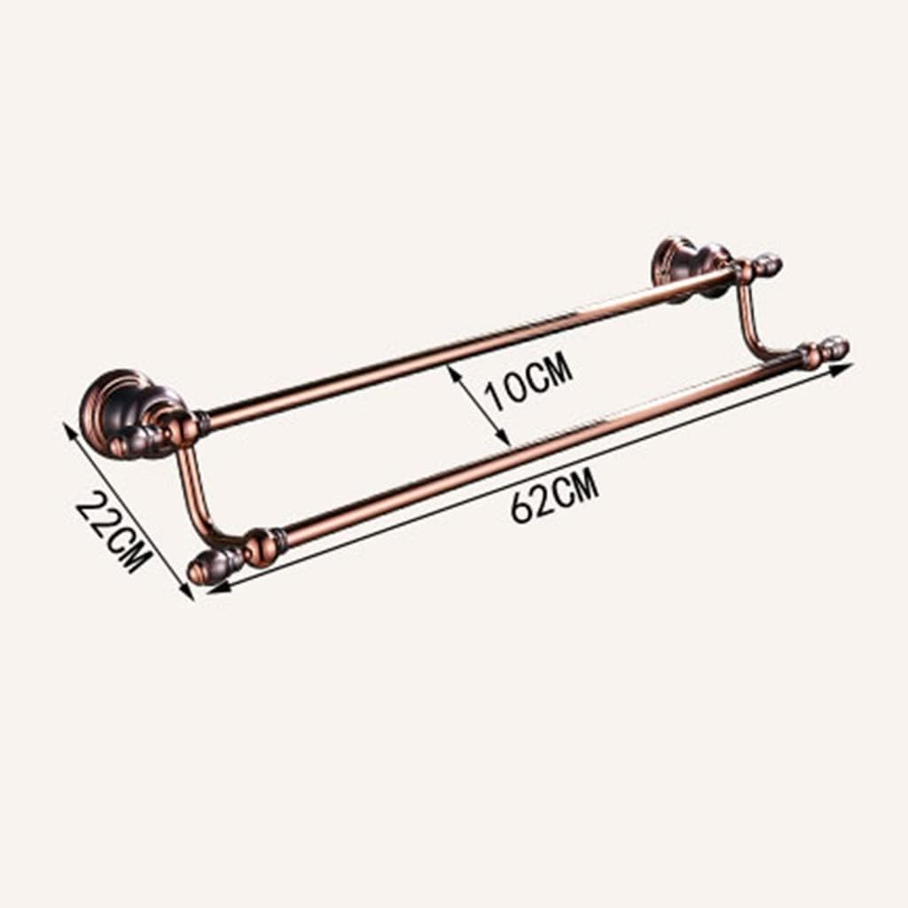 Bathroom Hardware Set Brown Bronze Rose Gold Towel Rack Set Towel Bar Toilet Paper Holder Towel Ring Wall Mounted Bathroom Accessories Kit Wall Mounted,Single Glass(Double Lever)