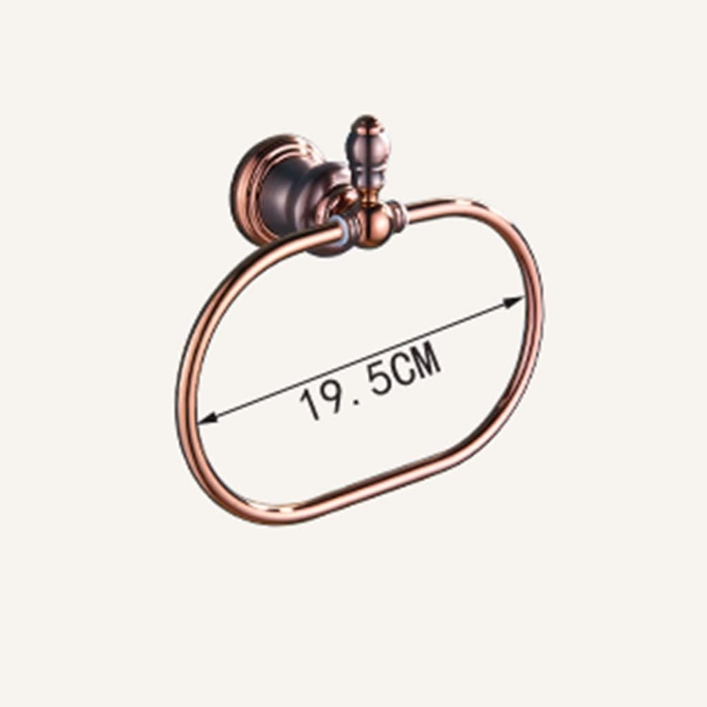 Bathroom Hardware Set Brown Bronze Rose Gold Towel Rack Set Towel Bar Toilet Paper Holder Towel Ring Wall Mounted Bathroom Accessories Kit Wall Mounted,Single Glass(Towel Ring)