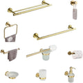 Brushed Gold Towel Holder Cup Holder Towel Ring Hanger Paper Holder Toilet Holder Coat Hook Bathroom Accessories(Single Towel Bar)